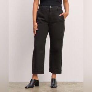 Everlane | The Utility Straight Leg Pant 12R Black New High Rise
